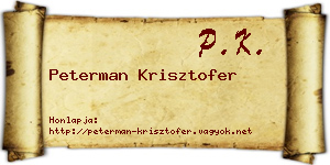 Peterman Krisztofer névjegykártya